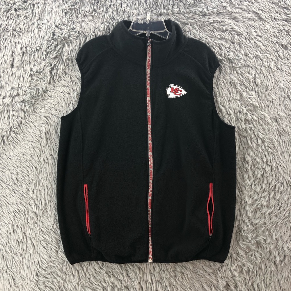 NFL Team Apparel Vest Jacket Mens Large Kansas City Chiefs KC Football Fleece